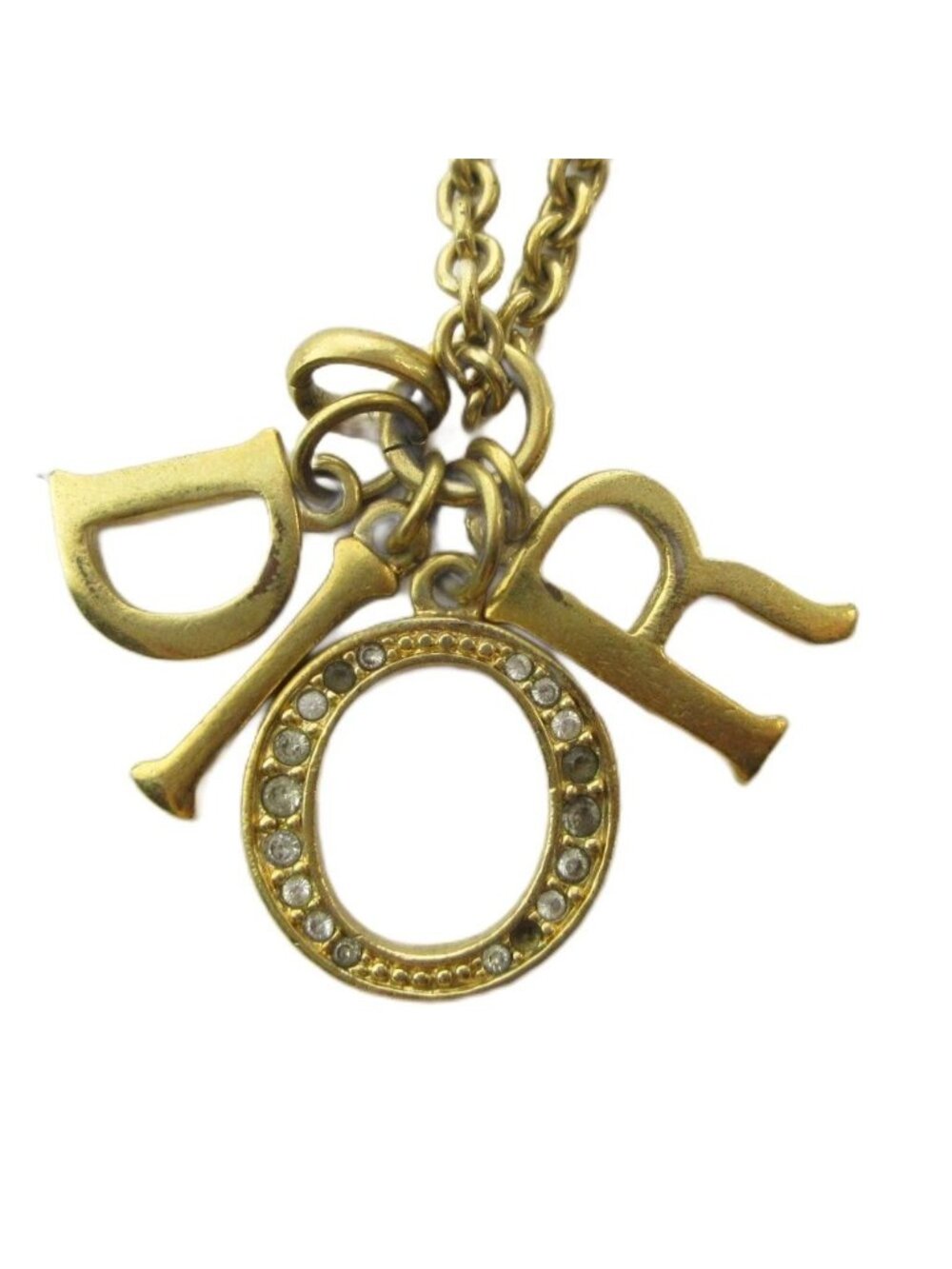 Dior Necklace Logo Pendant Gold